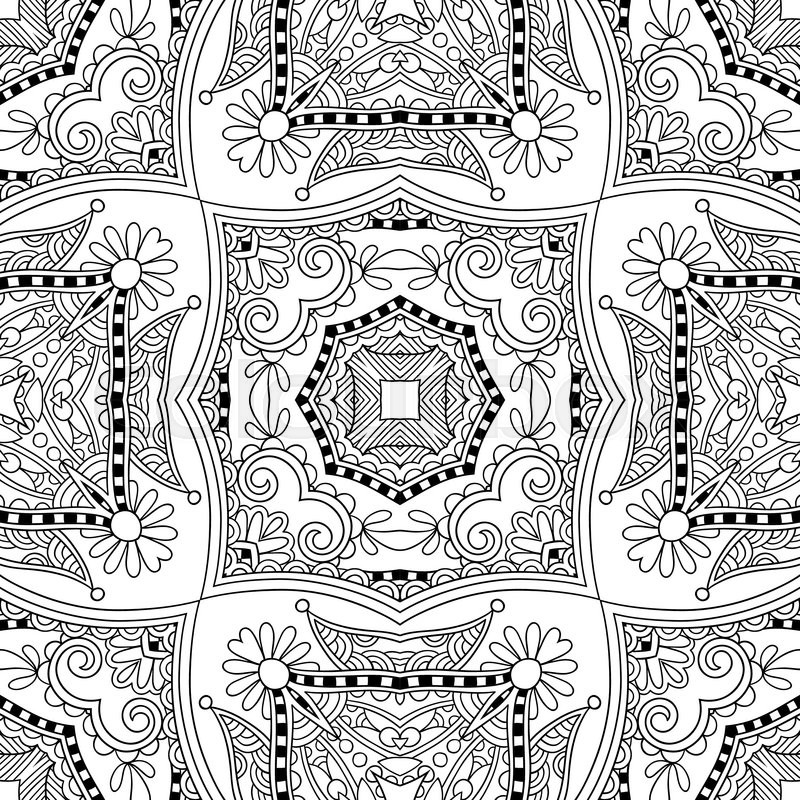 Unique coloring book square page for ... | Stock vector ...
