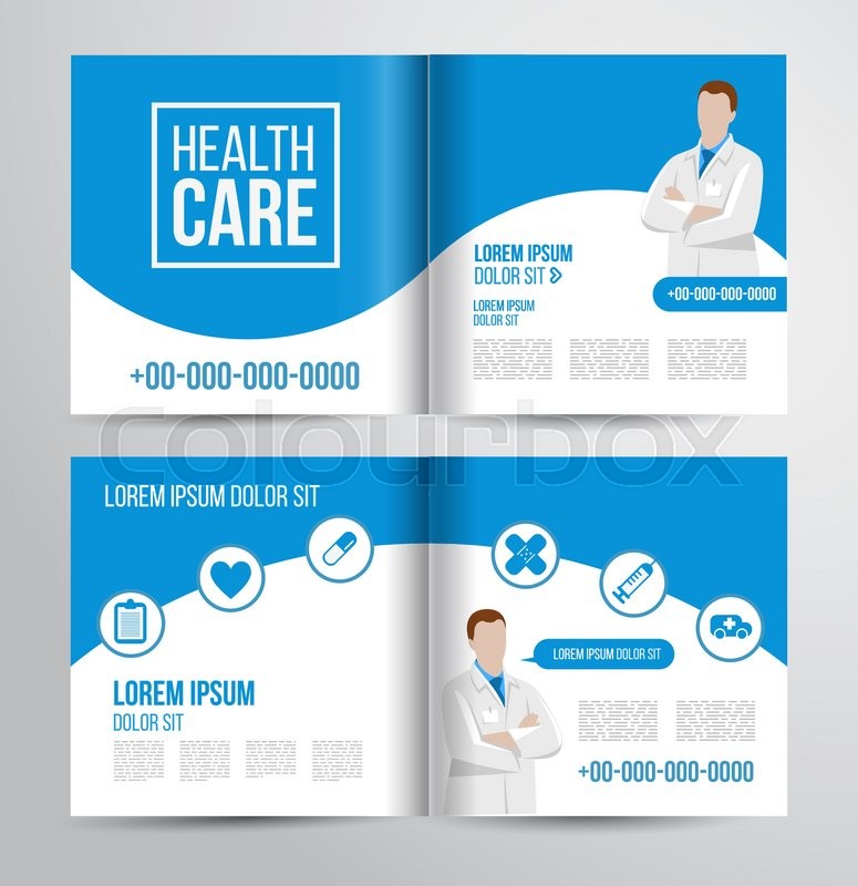 vector health care brochure for clinic with doctors medical flyer design stock vector colourbox