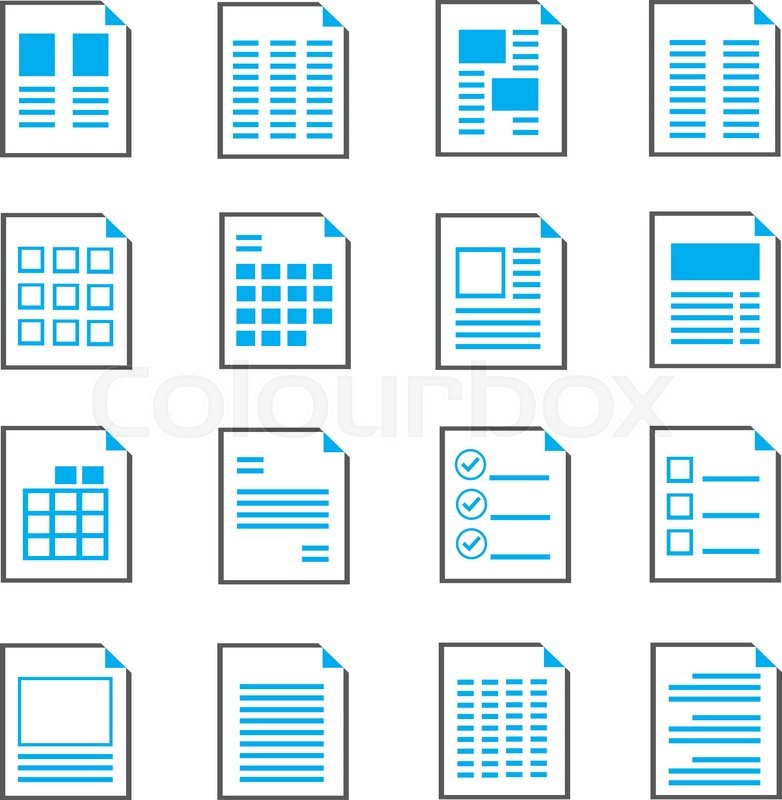 Document form icons, table forms | Stock vector | Colourbox