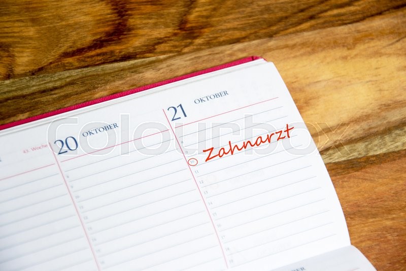 Zahnarzt Termin in einem Kalender | Stock Bild | Colourbox