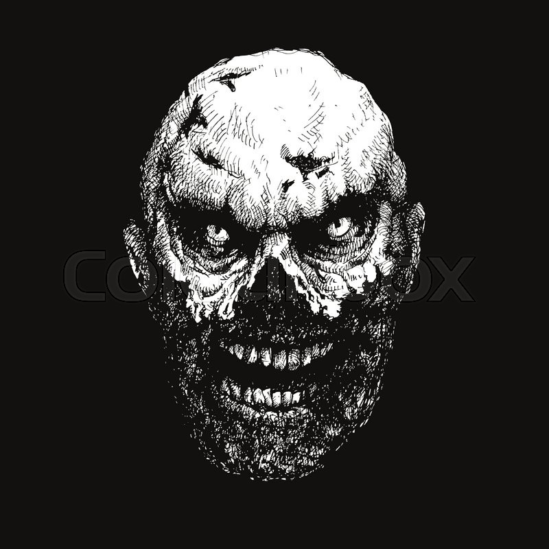 Zombie head hand drawn. vector | Stock vector | Colourbox