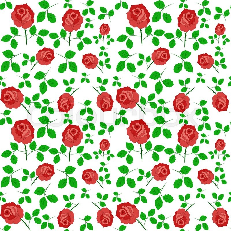 Rose Red Colorful Seamless Pattern ... | Stock vector | Colourbox