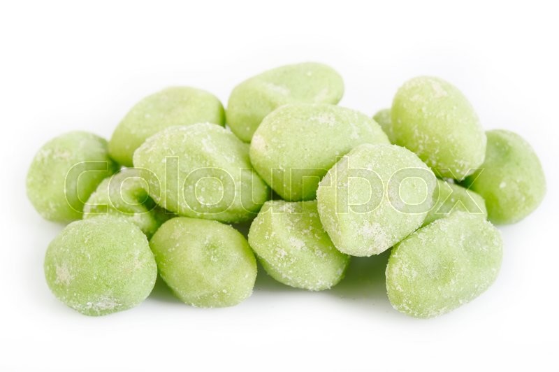Wasabi pistachio on white background | Stock Photo | Colourbox
