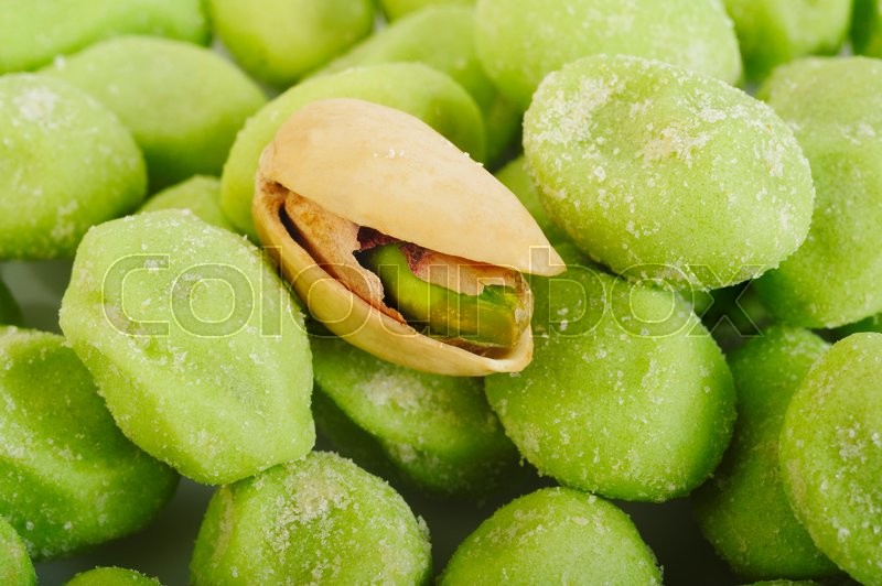 Wasabi pistachio on white background Stock image Colourbox