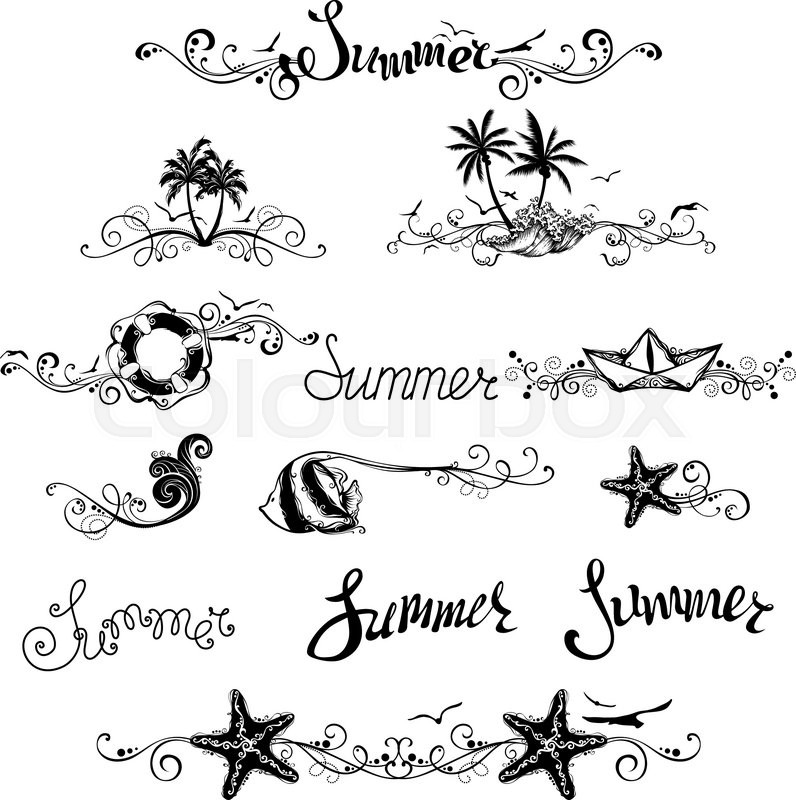 vintage ornaments page dividers and summer lettering for your
