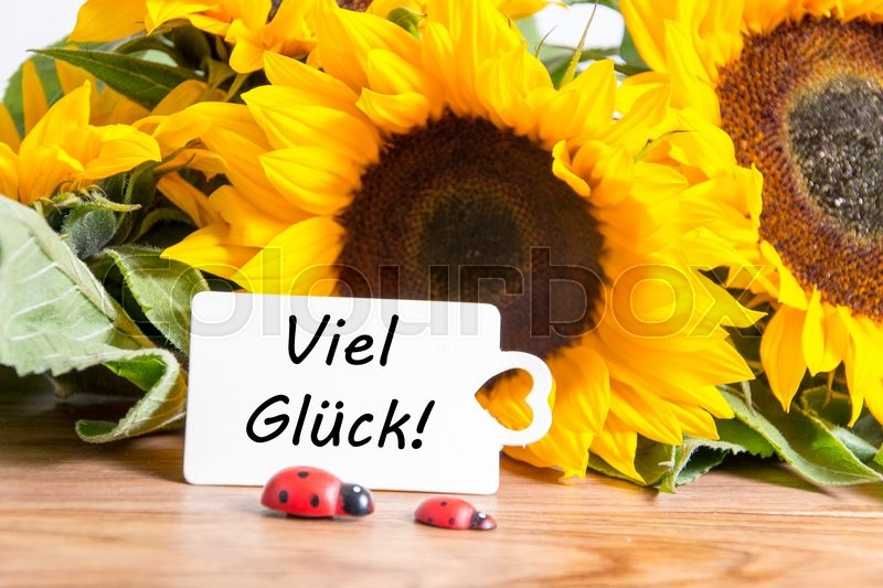 Alles Klar 1 Zarokmatura.y0.pl Sprawdzian Viel Glück Karte mit Sonnenblumen | Stock Bild | Colourbox