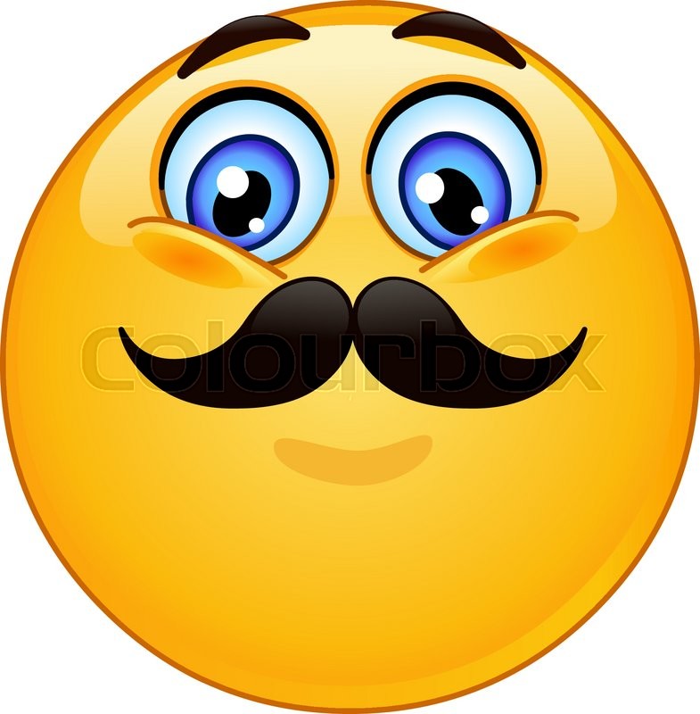 Emoticon with mustache Stock vector Colourbox