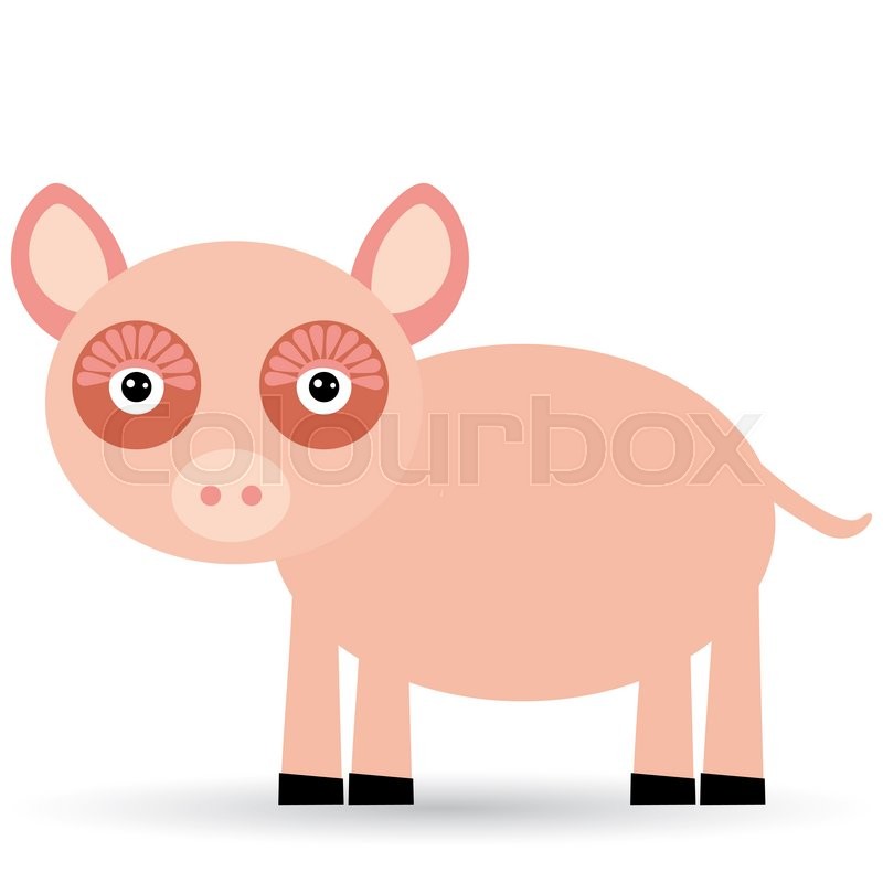 Cartoon illustration of a pig on a | Stock image | Colourbox