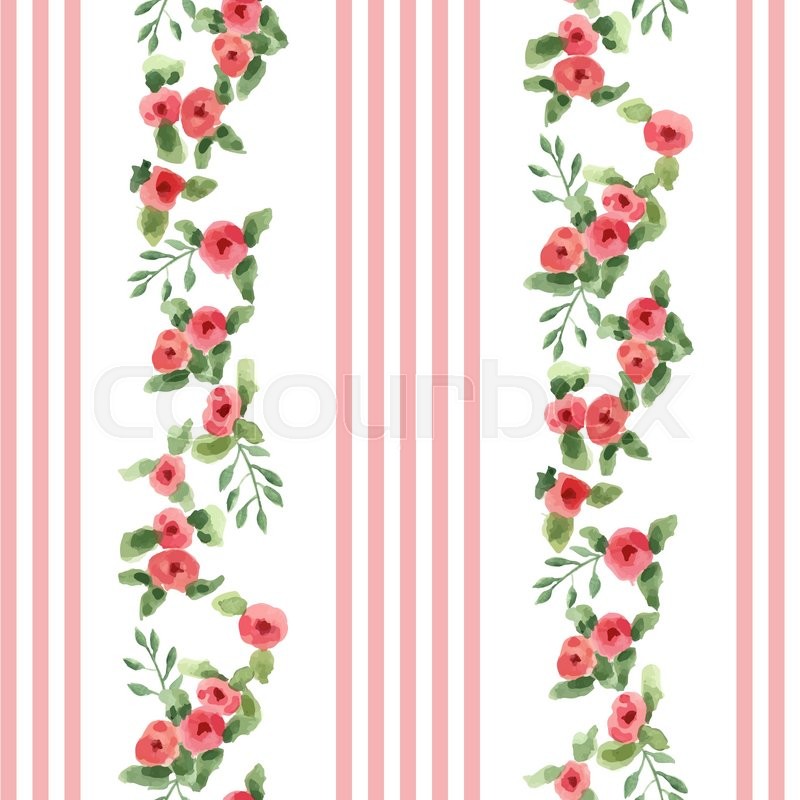 english floral pattern with stripes vector floral vintage wallpaper