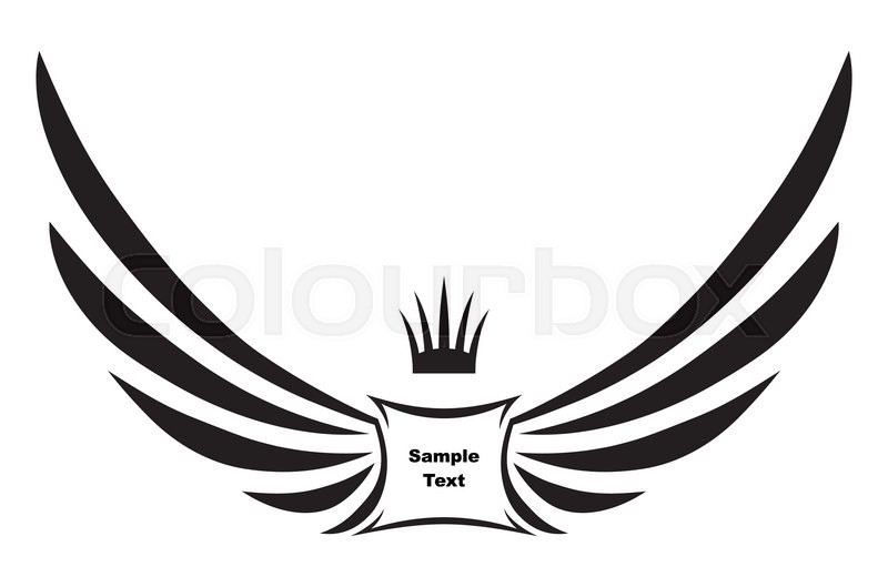 Heraldic design with wings and crown Stock vector Colourbox