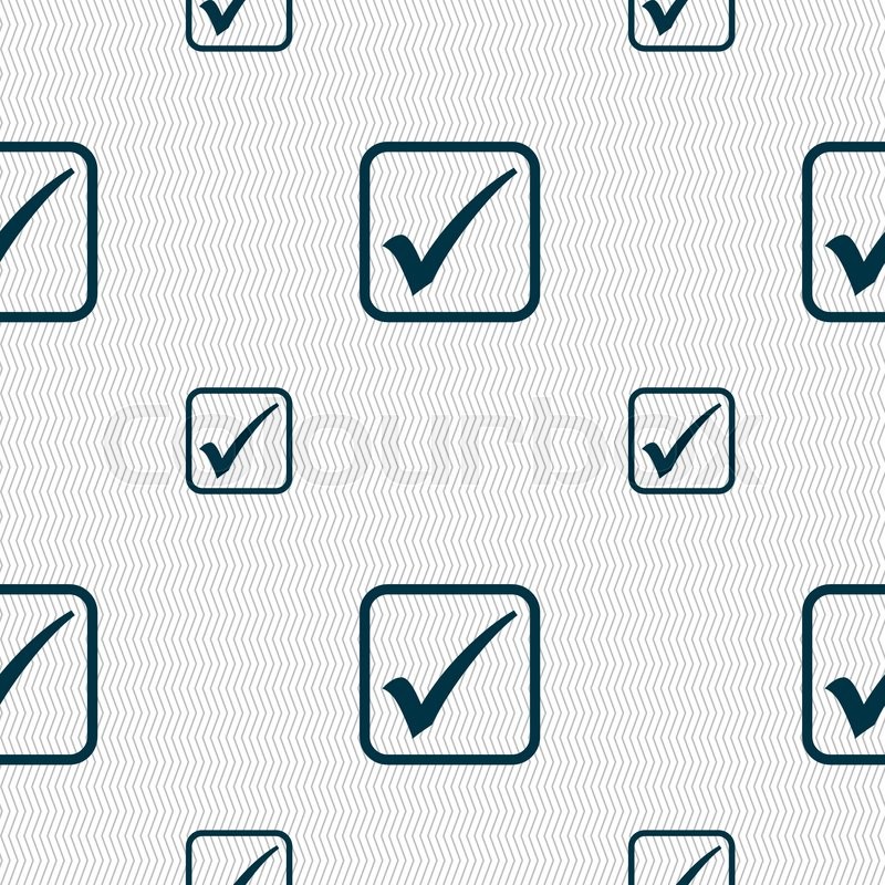 A check mark icon sign. Seamless | Stock vector | Colourbox