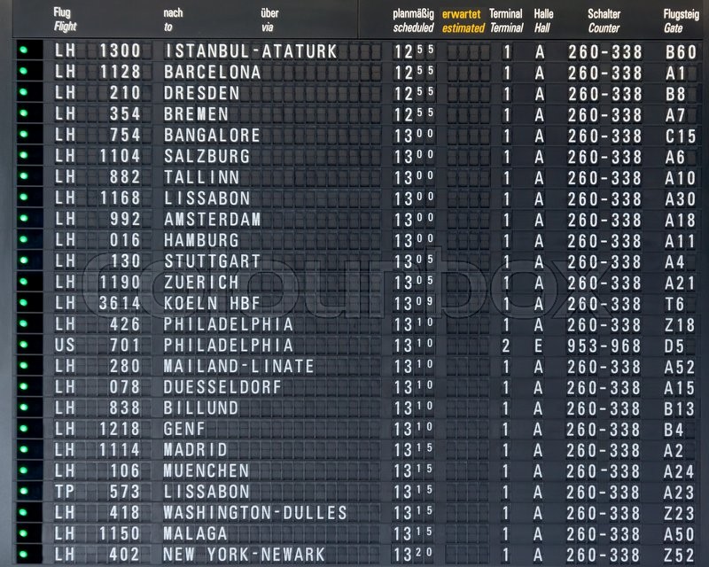 Departures board in International Stock image Colourbox