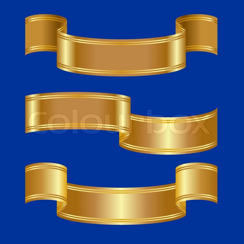 Three versions of golden shiny belts | Stock vector | Colourbox
