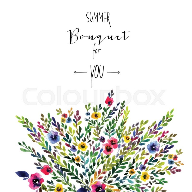 Vector Floral Card Colorful Floral Stock Vector Colourbox