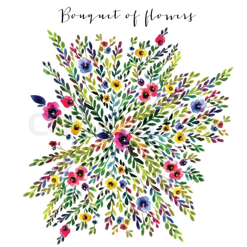 Vector Floral Bouquet Colorful Floral Stock Vector Colourbox
