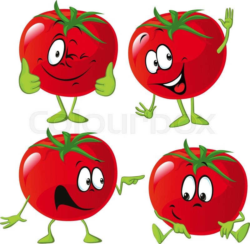 Cartoon tomato with many expression, Stock vector Colourbox