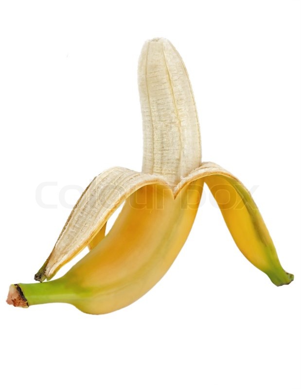 Banan isoleret på hvid baggrund | Stock foto | Colourbox