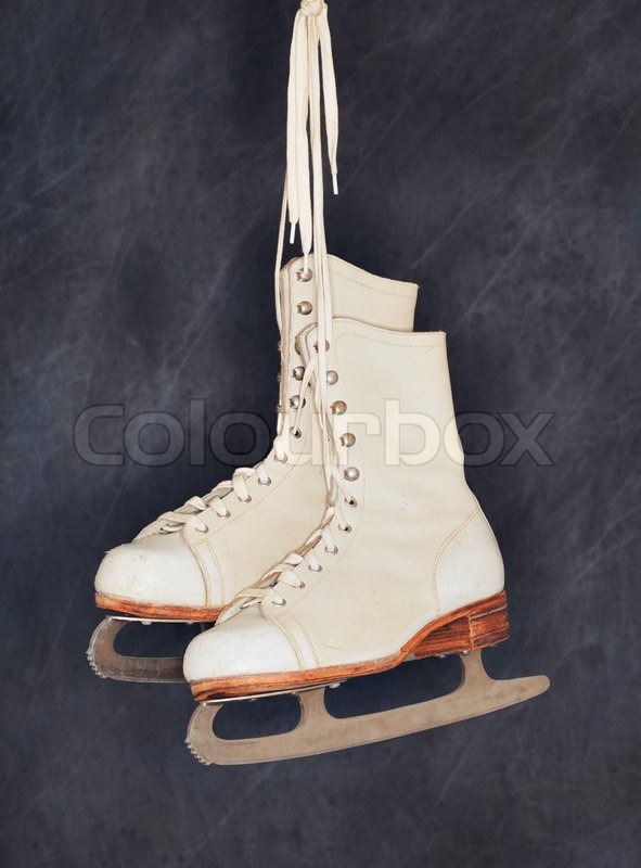 hanging ice hockey skates