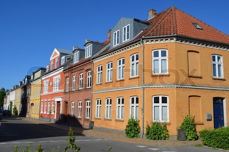 Residential Street In Downtown Odense Stock Image Colourbox