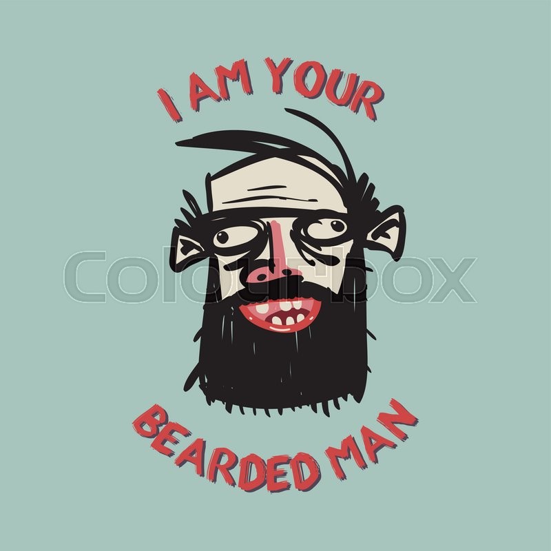 Bearded Man Vector Illustration I Am Stock Vector Colourbox