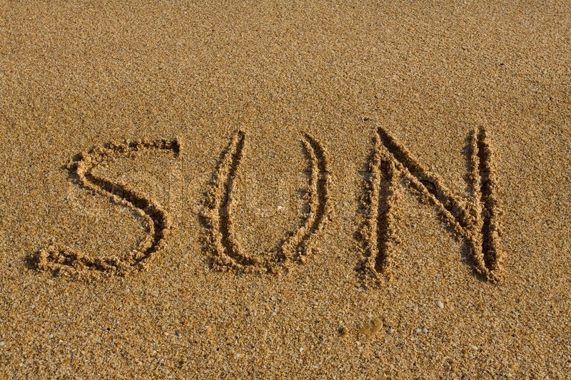 simple word sun in the sand on the stock photo colourbox sun word