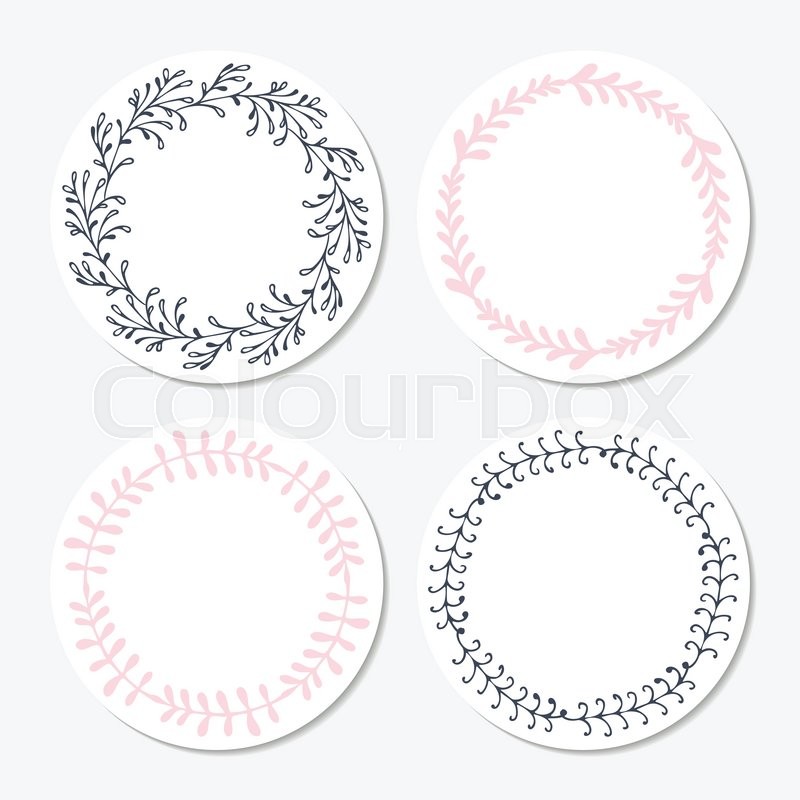 Fast Food Sticker Templates Collection Stock Vector Colourbox