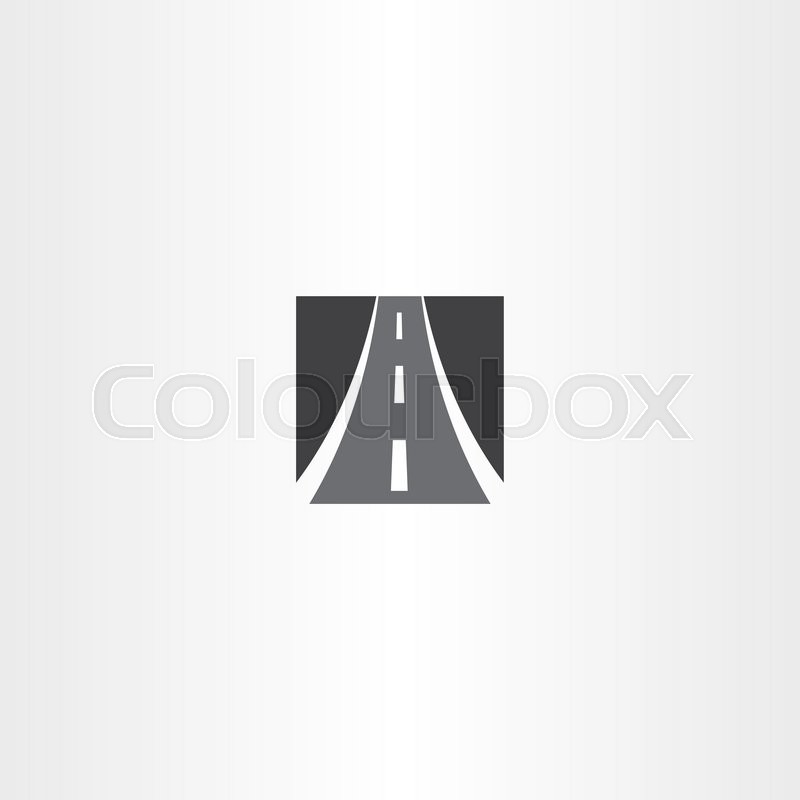 Black square highway auto road icon Stock vector Colourbox