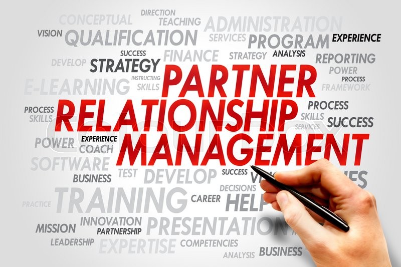 partner relationship management word stock image partnership relationship management