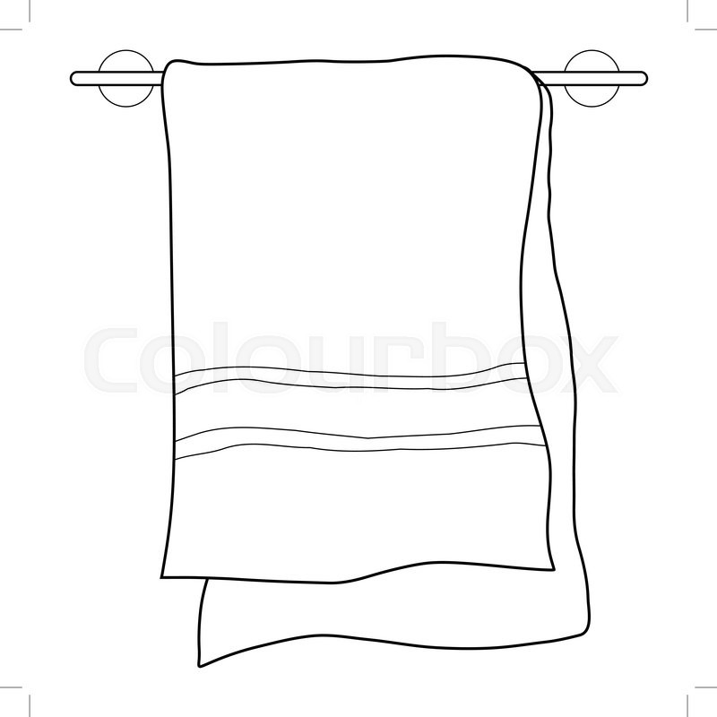 Outline illustration of towel Stock vector Colourbox