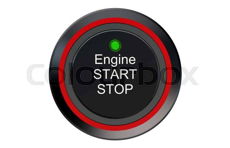 Ignition start button isolated on white Stock image Colourbox