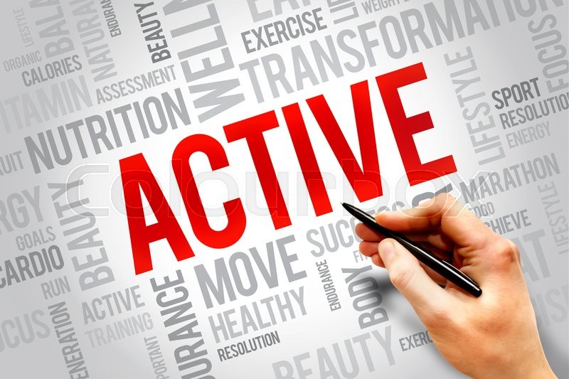 ACTIVE word cloud, fitness, sport, ... | Stock image | Colourbox