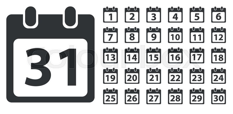 clip art calendar numbers - photo #9