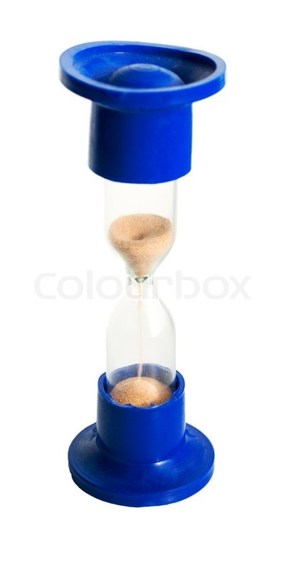 Hourglass isolated over white ... | Stock image | Colourbox