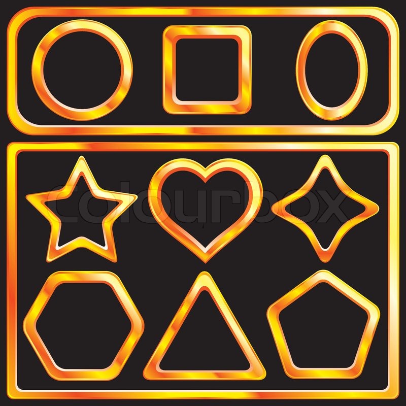 Indsamling af en 11 guldrammer til | Stock vektor | Colourbox