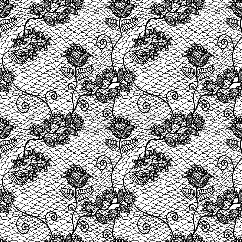 Seamless Vector Black Lace Pattern Royalty Free SVG, Cliparts, Vectors, And  Stock Image