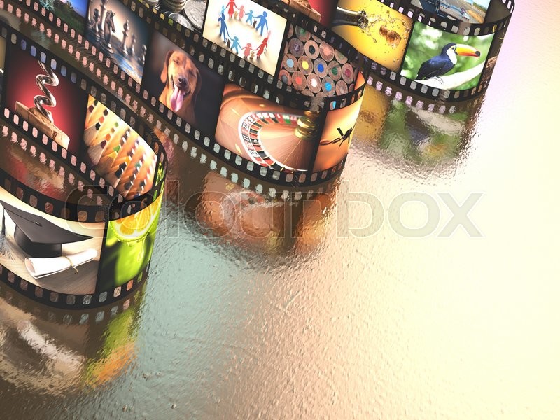 Photographic film with several photos Stock image Colourbox
