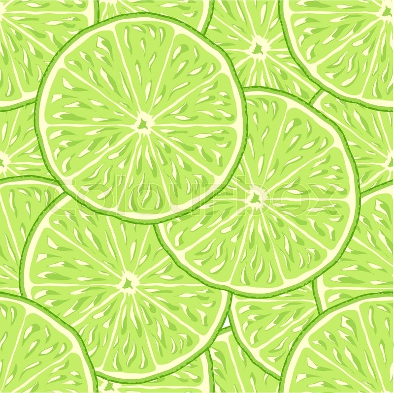 Lime slice seamless vector background\ | Stock vector | Colourbox