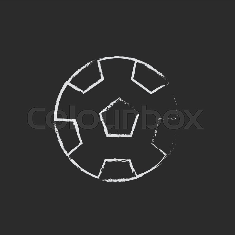 Soccer ball hand drawn in chalk on a Stock vector Colourbox