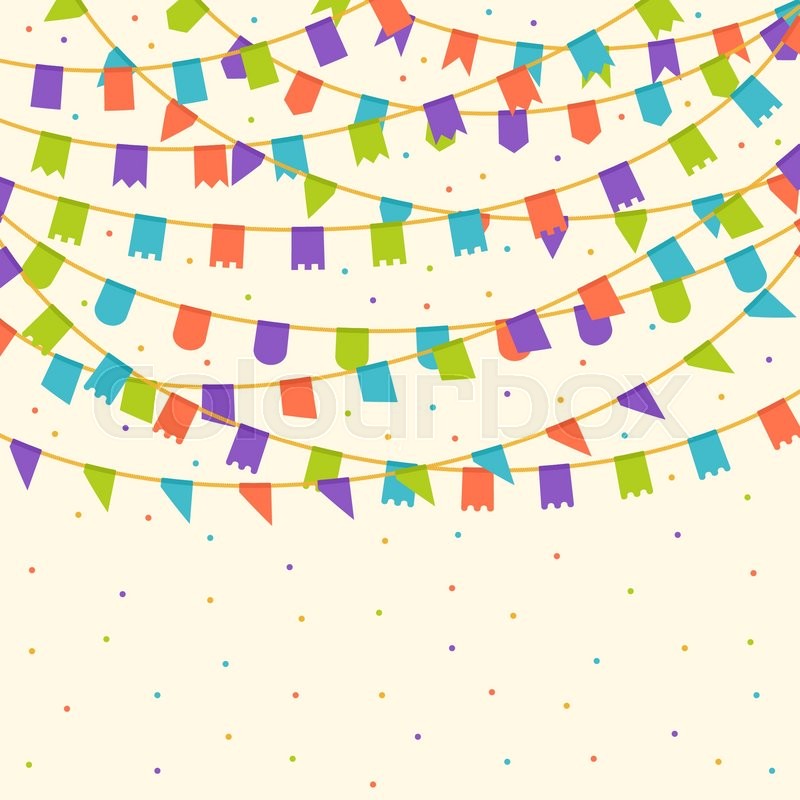 Vector template with a carnival flags Stock vector Colourbox