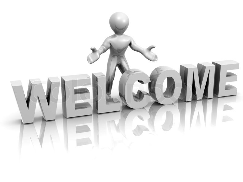 Mænd med tekst velkommen. | Stock foto | Colourbox