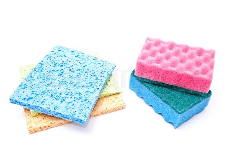 Dry cleaning rags isolated on white Stock Photo Colourbox