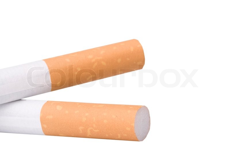 Two filtered cigarettes isolated on a Stock image Colourbox