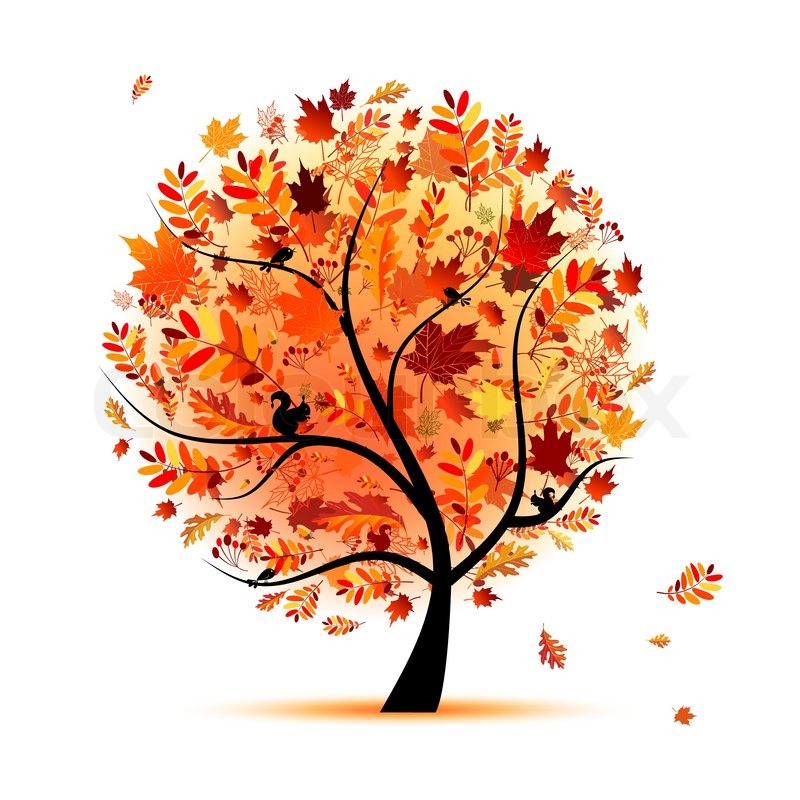 autumn tree stock vector