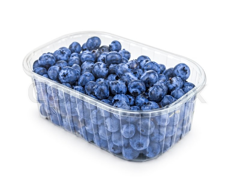 Fresh blueberries in plastic container Stock image Colourbox