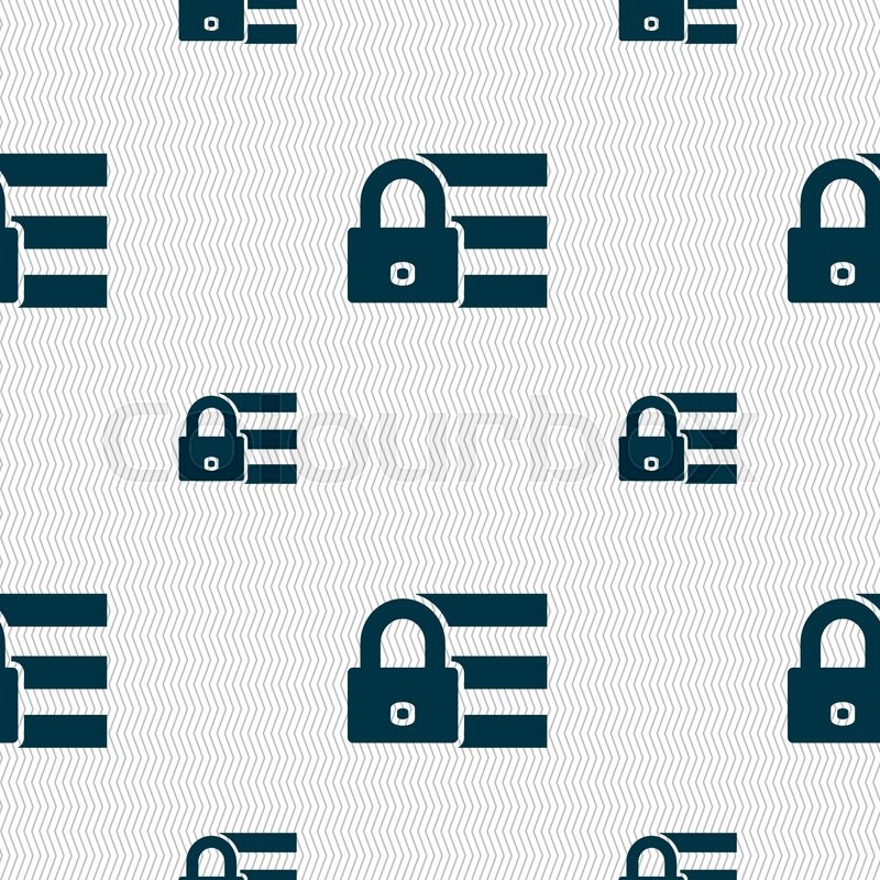 lock login icon sign seamless pattern with geometric texture