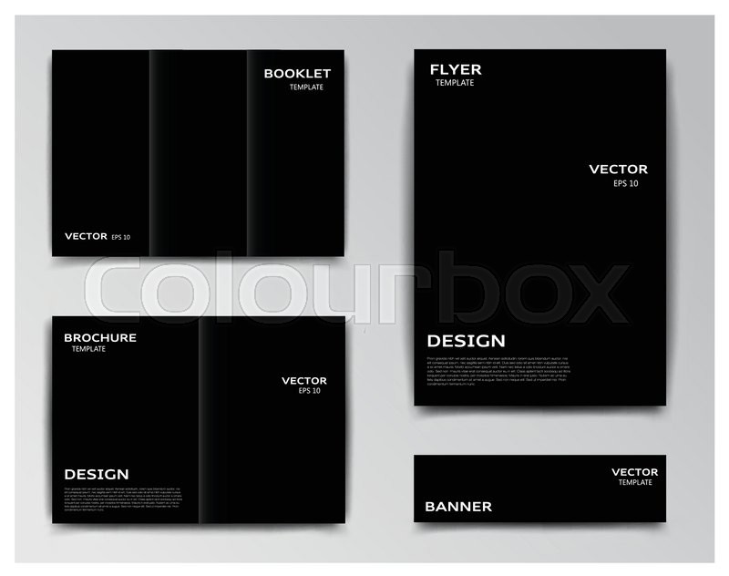 vector collection of templates on black background booklet