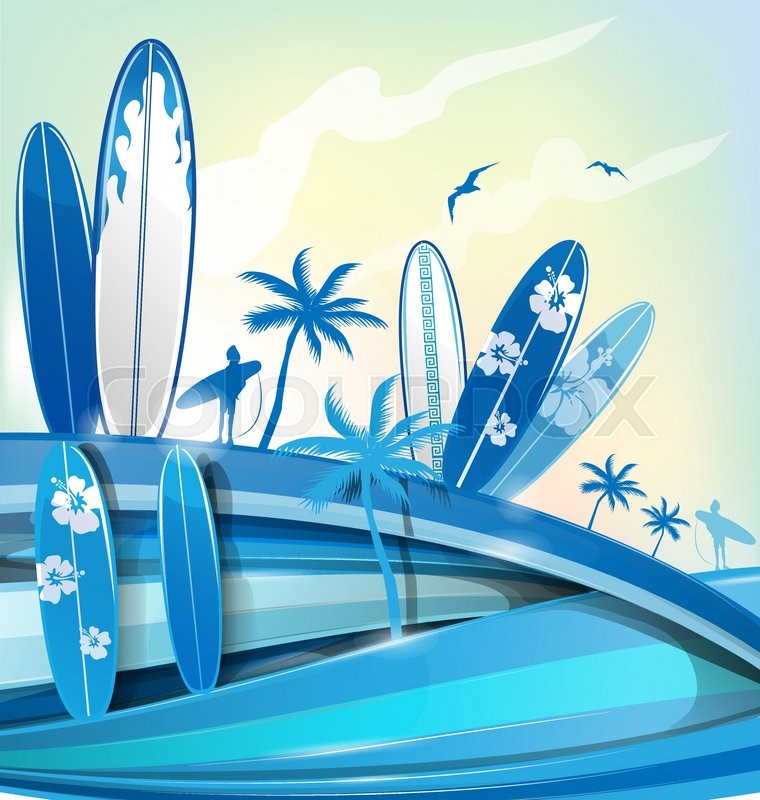Surfboard background | Stock vector | Colourbox