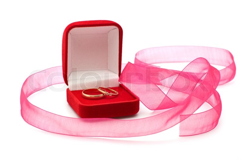 wedding rings in the red box and a pink ribbon on a white background stock photo colourbox - Plastic Wedding Rings wedding rings in the red box and a pink ribbon on a white background stock photo colourbox - Plastic Wedding Rings