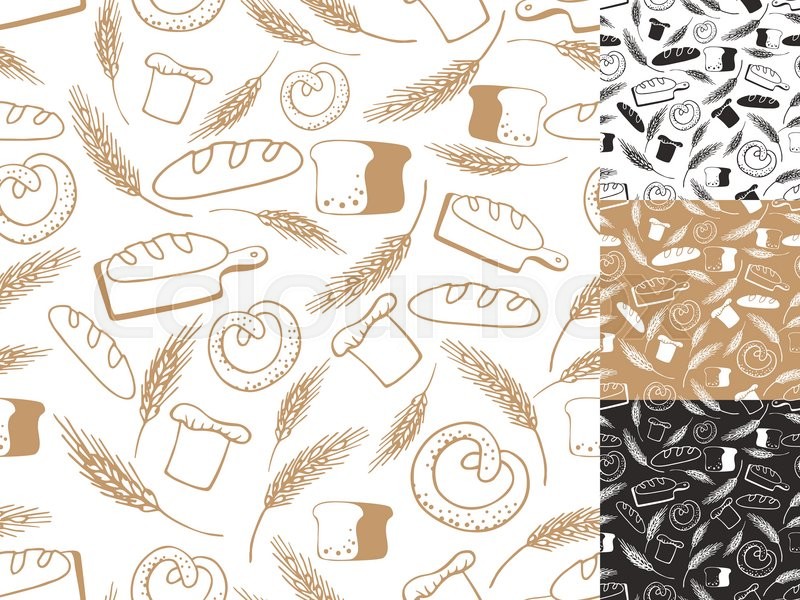 Vintage Retro Bakery Seamless Pattern Stock Vector Colourbox