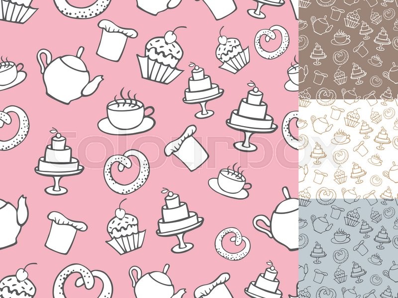 Vintage Retro Bakery Seamless Pattern Stock Vector Colourbox
